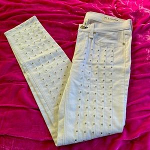 Rag & Bone Size 27 studded white denim